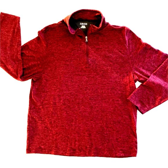 Men's IZOD Quarter Zip Maroon Men's Pullover XL - Picture 1 of 3